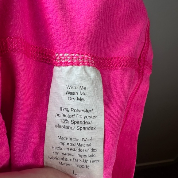 Beyond Yoga Spacedye Lost Your Mind Crop One Shoulder Tank Top Hot Pink Sz Large - Picture 12 of 15